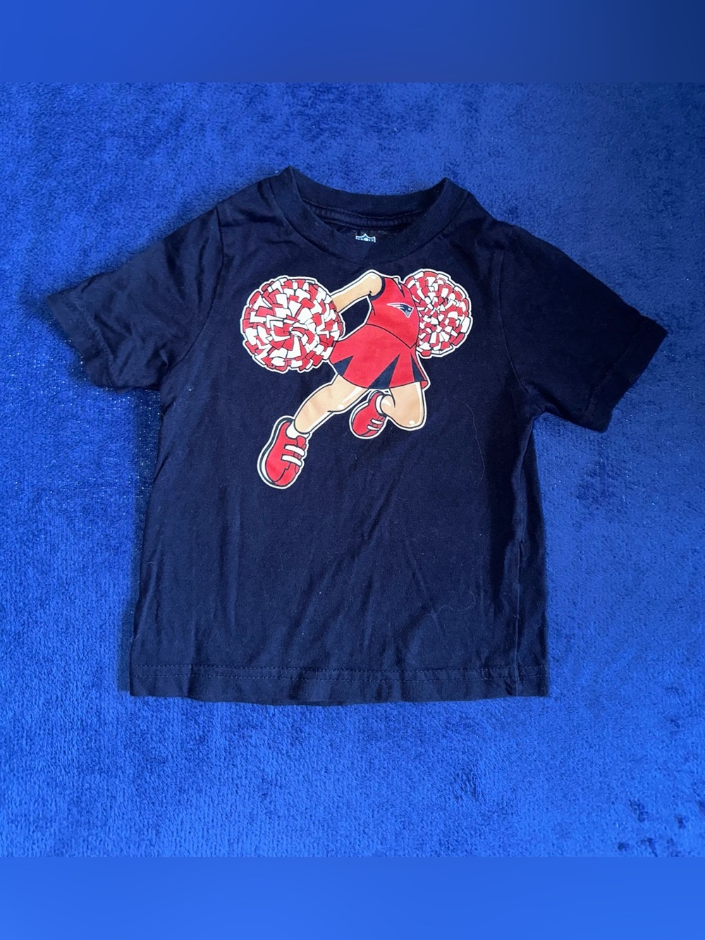 NFL Patriots Cheer T Shirt New England Team Apparel Cheerleader Blue 24M